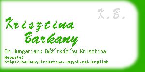 krisztina barkany business card